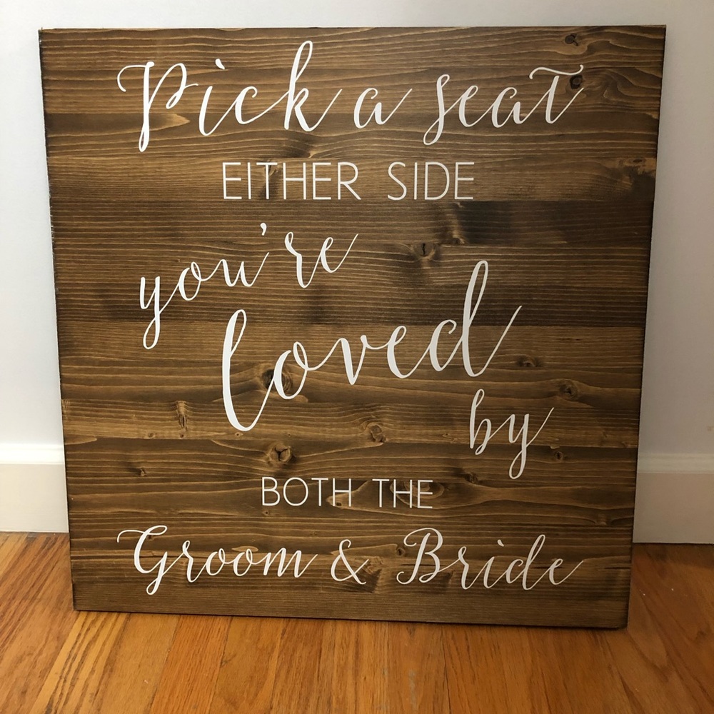 Wedding sign- Bride and Groom Seating Sign